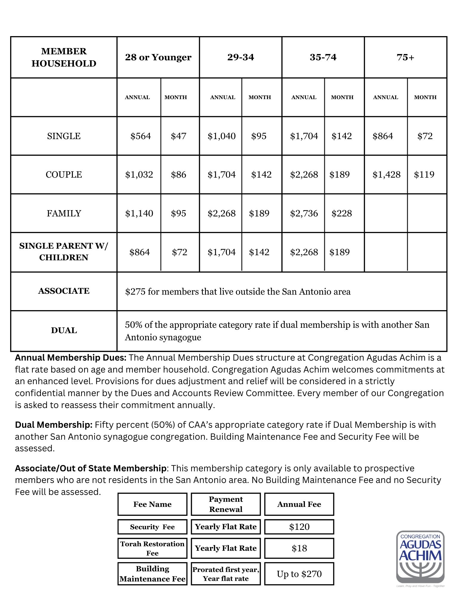 Membership - Congregation Agudas Achim